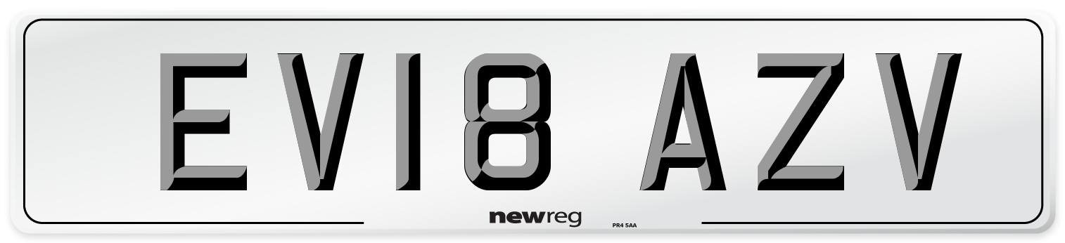 EV18 AZV Number Plate from New Reg